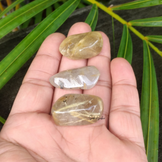 Golden Rutilated Quartz Tumbles - SokoSokoltd