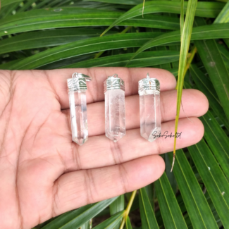 Clear Quartz Pencil Pendants - SokoSokoltd