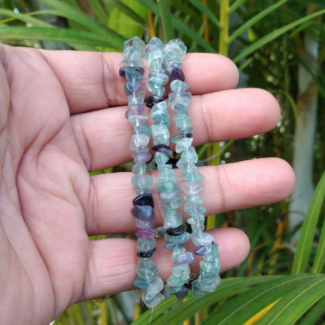 Rainbow Fluorite Chips Bracelet - SokoSokoltd