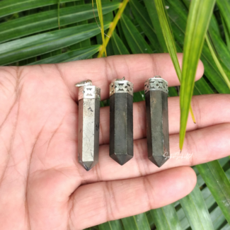 Golden Pyrite Pencil Pendant - SokoSokoltd