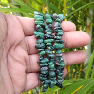 Ruby Zoisite Chips Bracelet - SokoSokoltd