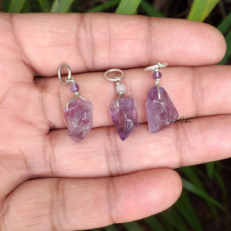 Natural Amethyst Polished Point Pendant