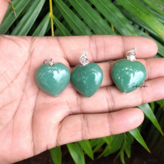Green Aventurine Heart Pendants - SokoSokoltd