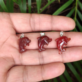 Carnelian Dolphin Pendants - SokoSokoltd