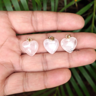 Rose Quartz Heart Pendants - SokoSokoltd