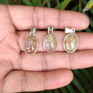 Rutilated Quartz Pendants - SokoSokoltd
