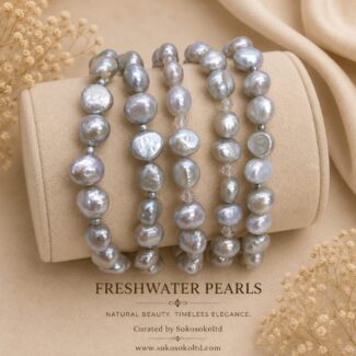 Freshwater Pearl Bracelet - Blue Pearls - SokoSokoltd- Mauritius