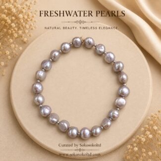 Freshwater Pearl Bracelet - Blue Pearls - SokoSokoltd- Mauritius