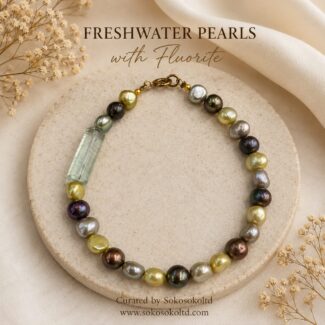Freshwater Pearl Bracelet with Fluorite - SokoSokoltd- Mauritius
