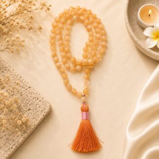 Natural Yellow Calcite 108 Bead Mala - SokoSokoltd - Mauritius
